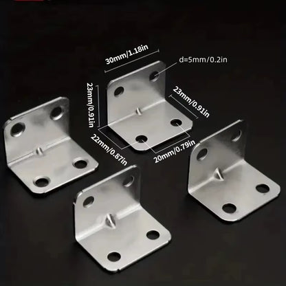 20Pcs Angle Iron Board Table, Chair, Cabinet, Wardrobe, Fixed Connector, 90-Degree Angle Iron Plate Bracket
